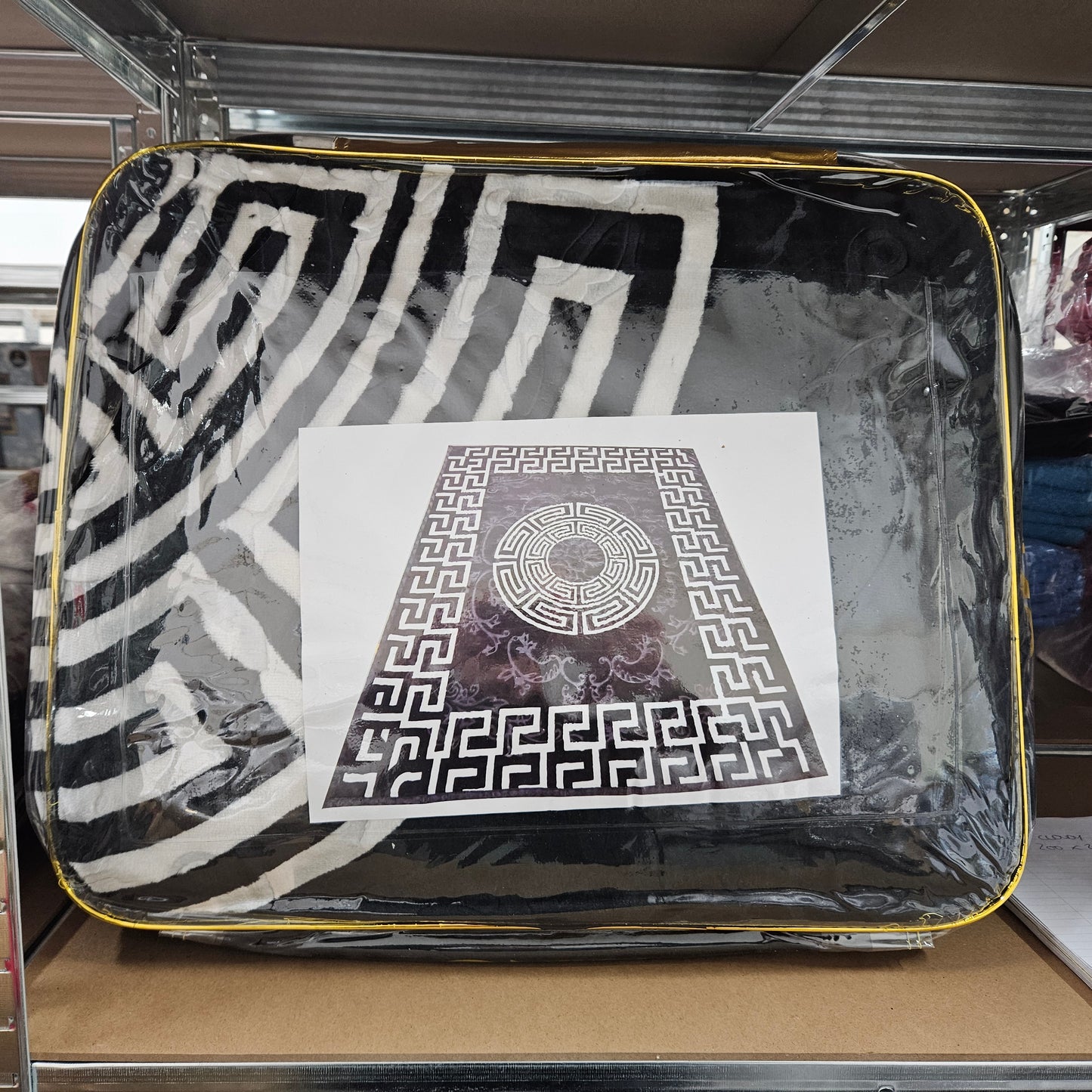 Greek Key Cloudy Embossed 2Ply Blanket