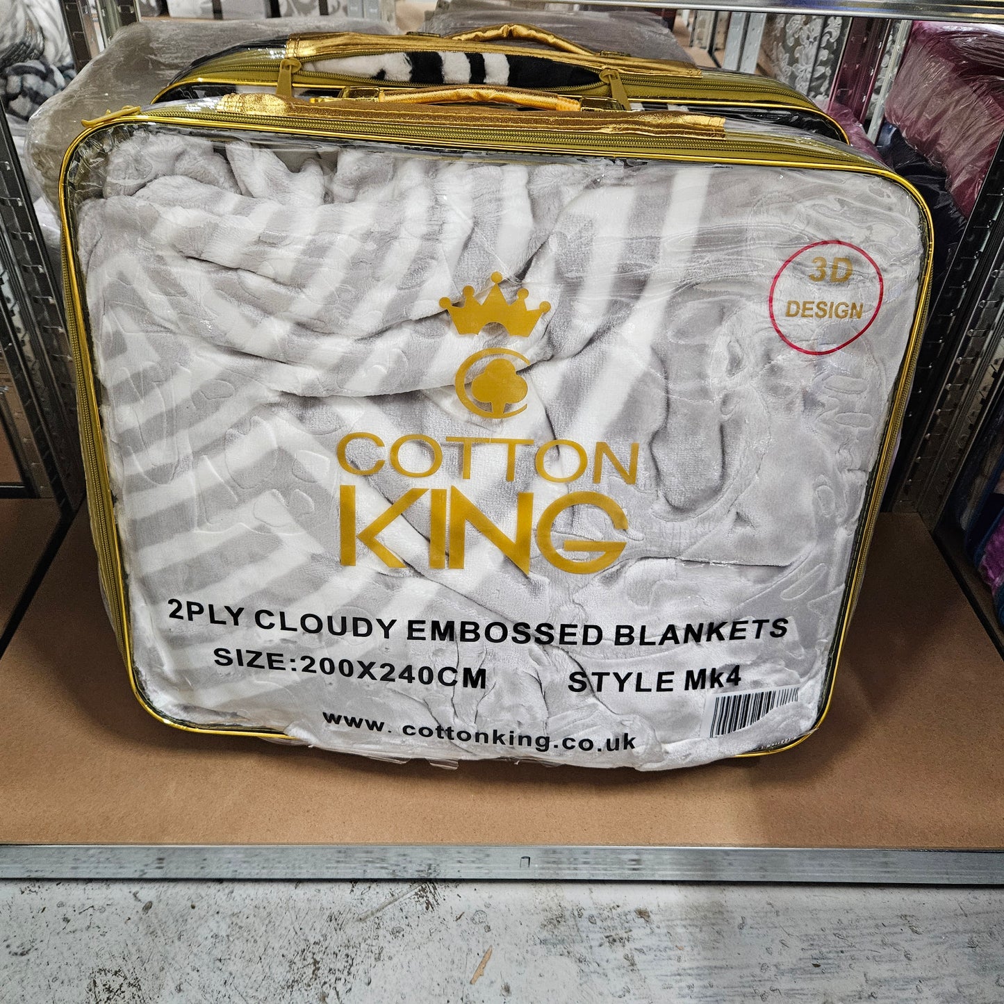 Greek Key Cloudy Embossed 2Ply Blanket