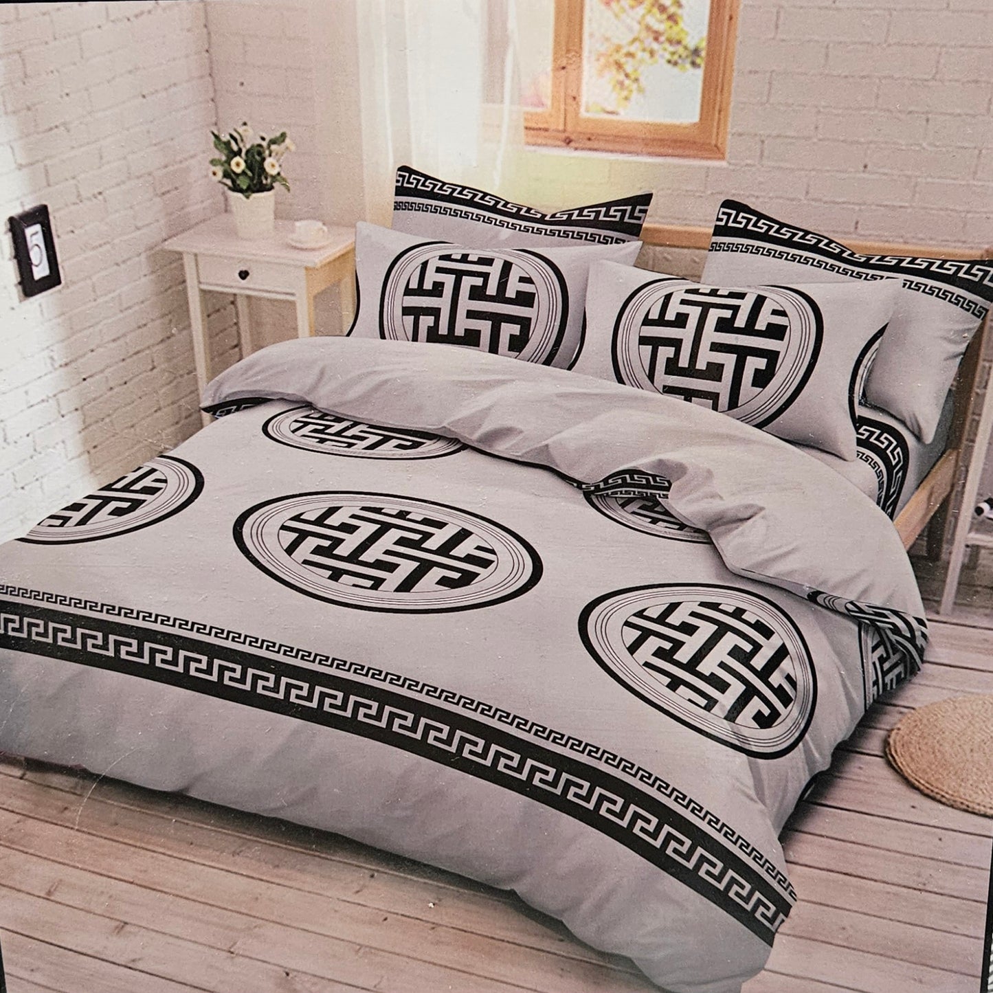 Greek Key Pattern Complete Bedding Set