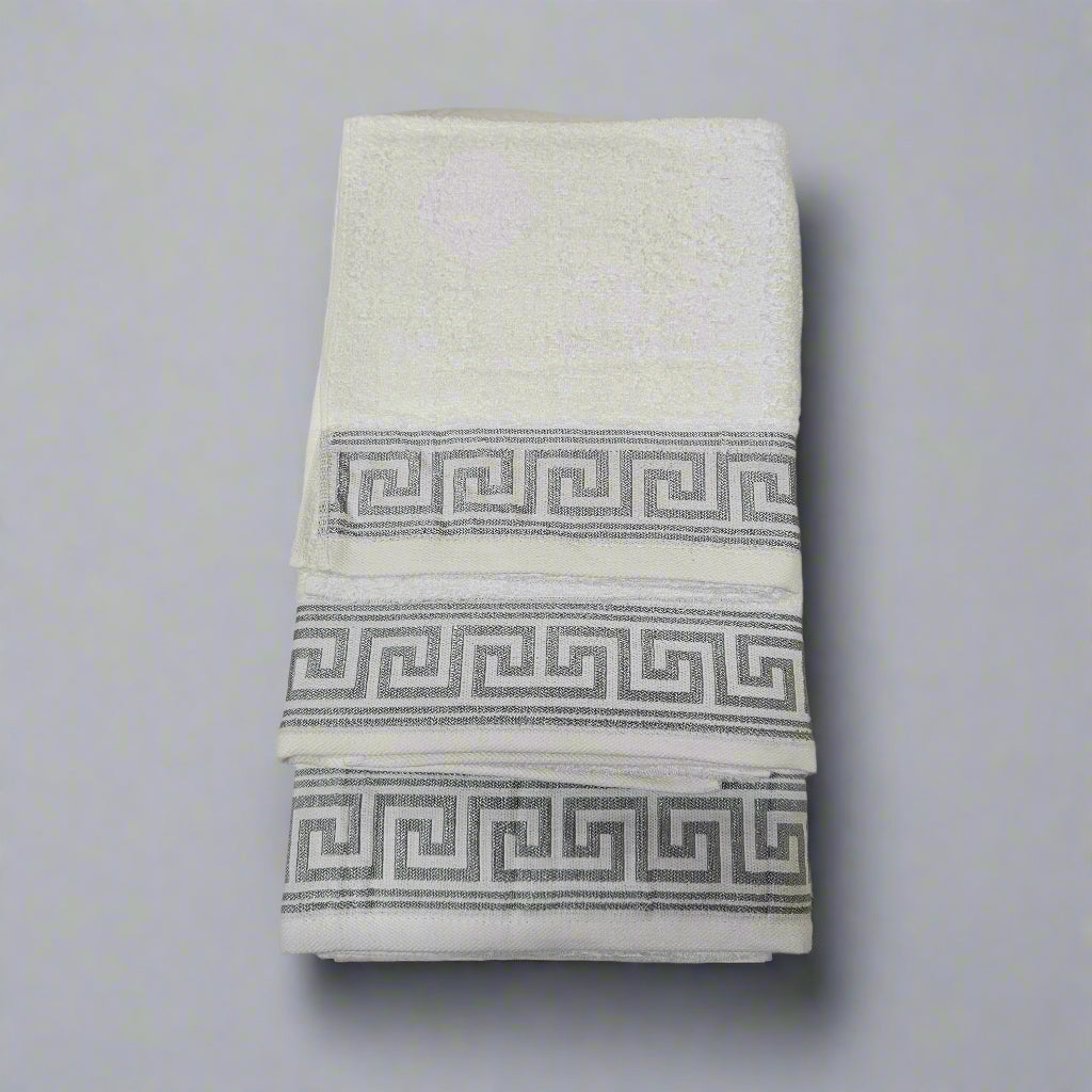 Egyptian Cotton Towels - Greek Meander Pattern