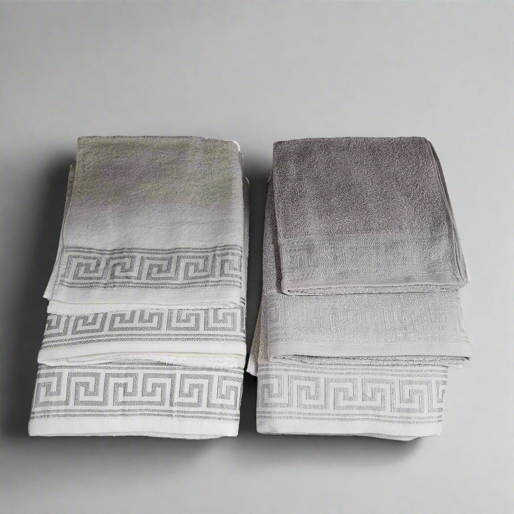 Egyptian Cotton Towels - Greek Meander Pattern