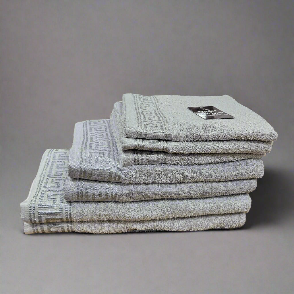 Egyptian Cotton Towels - Greek Meander Pattern