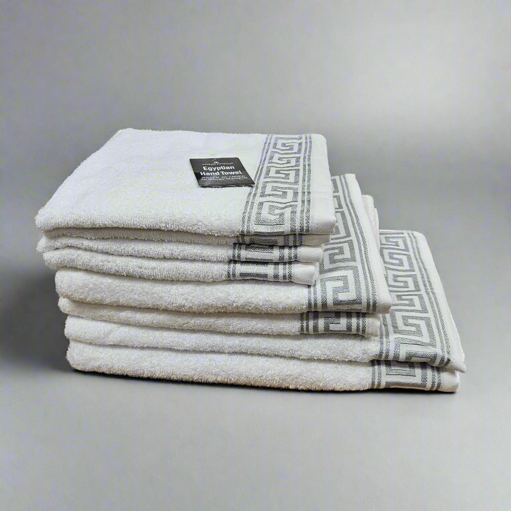 Egyptian Cotton Towels - Greek Meander Pattern