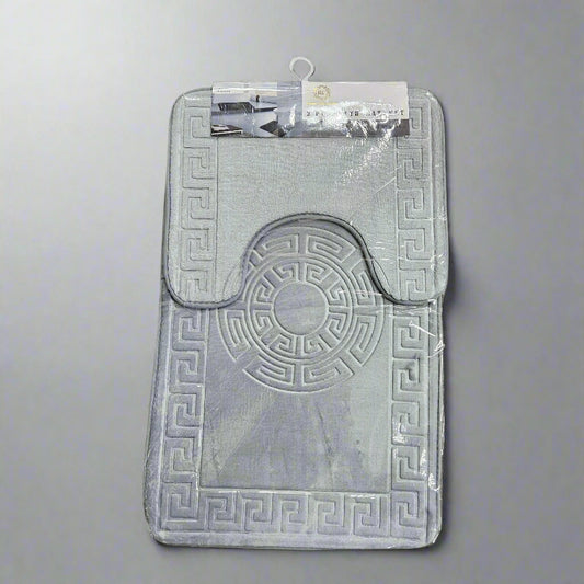 2PC Greek Key Bath Mat Set
