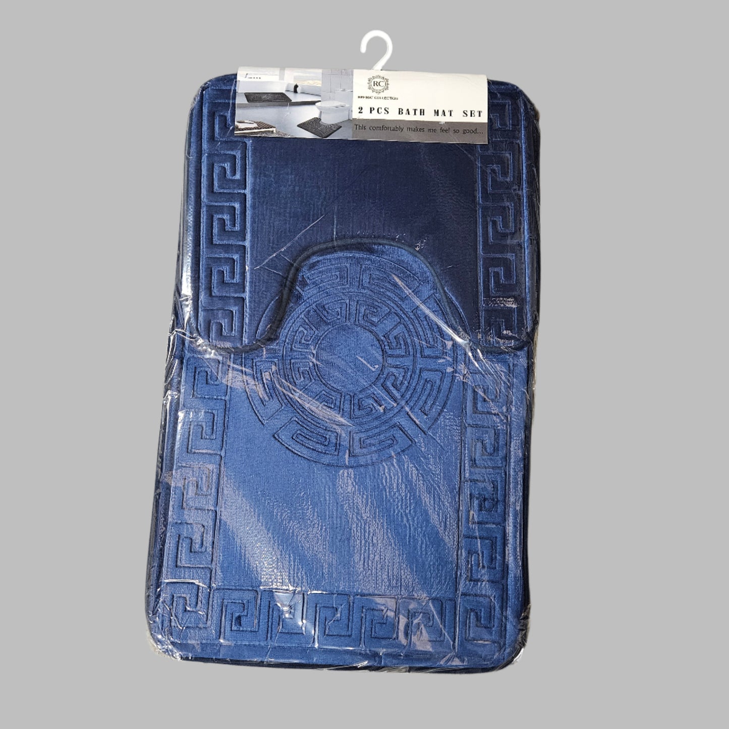 2PC Greek Key Bath Mat Set