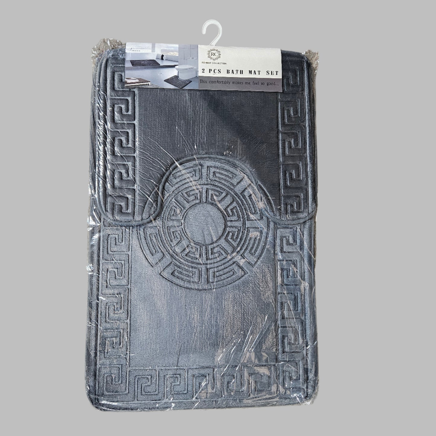 2PC Greek Key Bath Mat Set