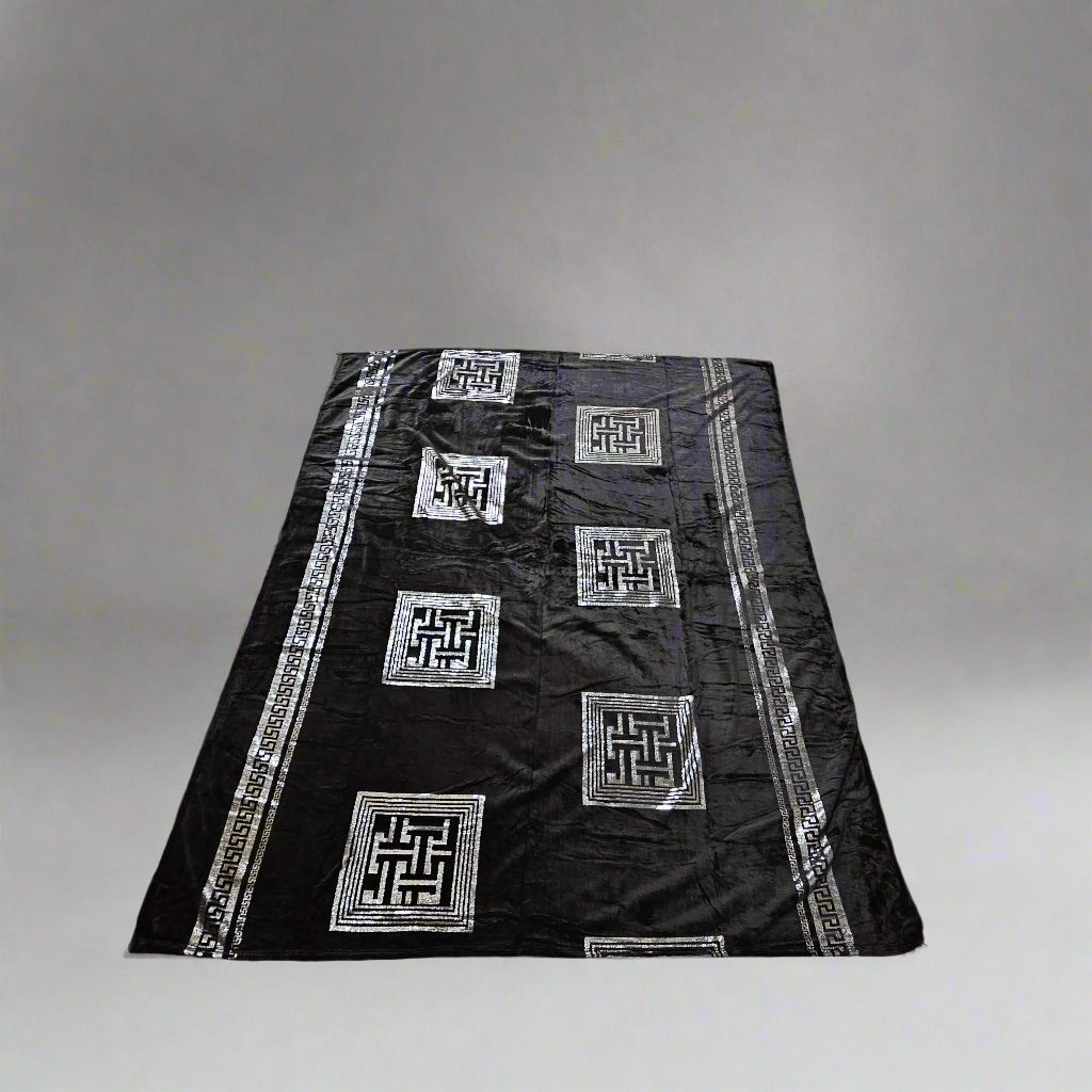 Greek Key Metallic Throw