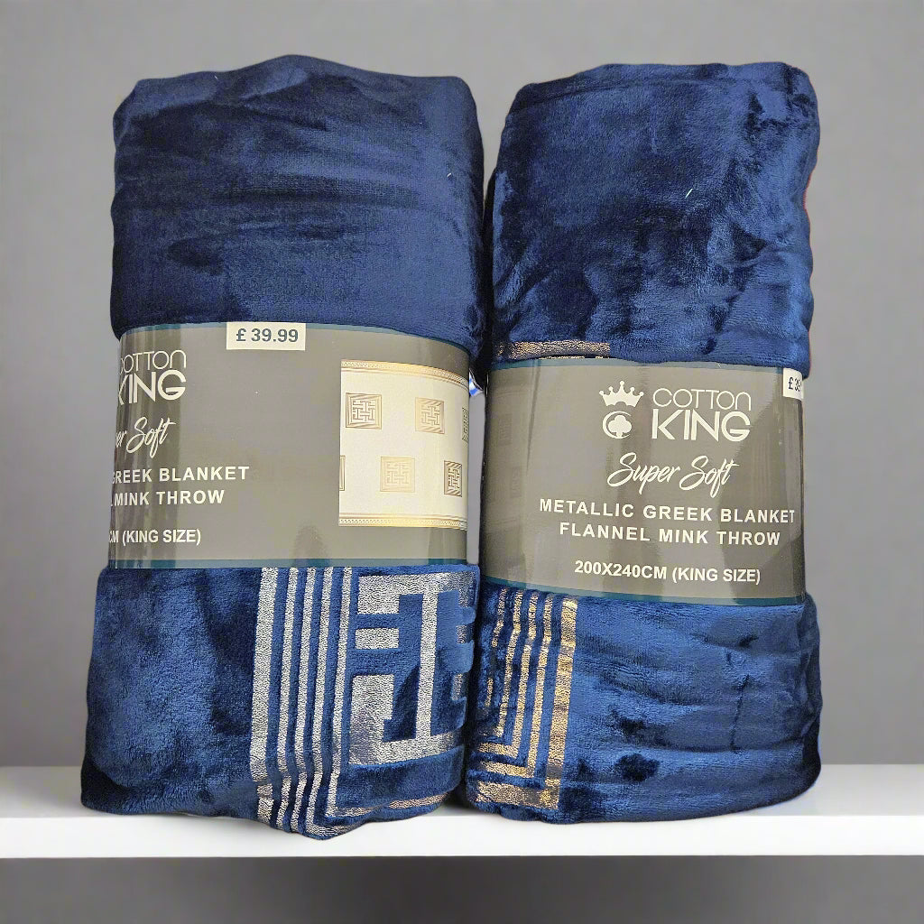 Greek Key Metallic Throw