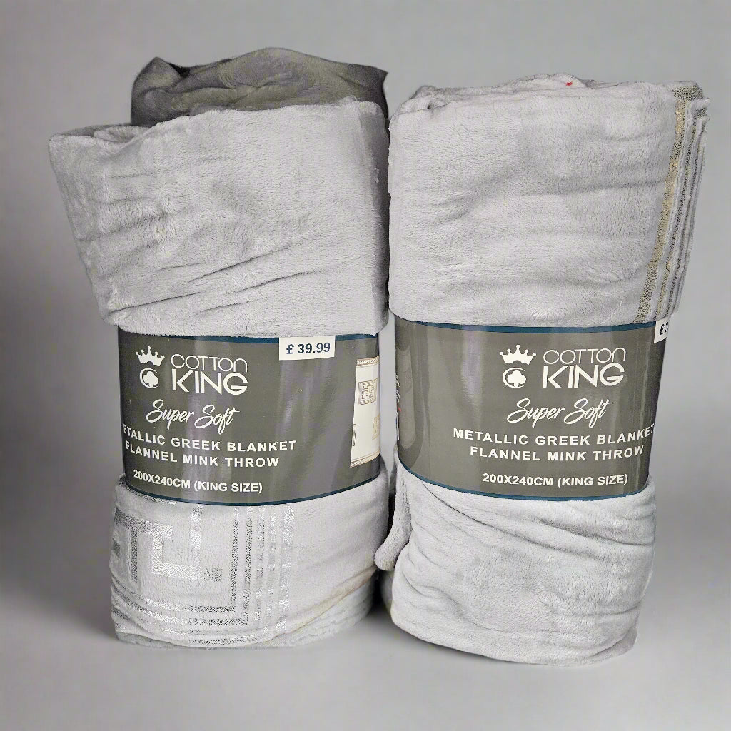Greek Key Metallic Throw