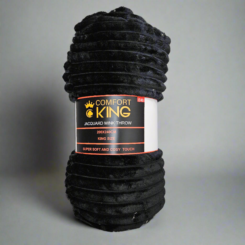 Cotton King Ribbed Faux Mink Throw