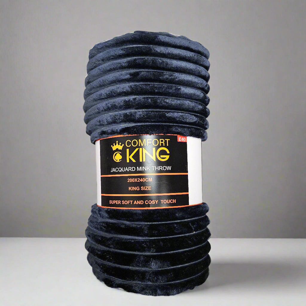 Cotton King Ribbed Faux Mink Throw