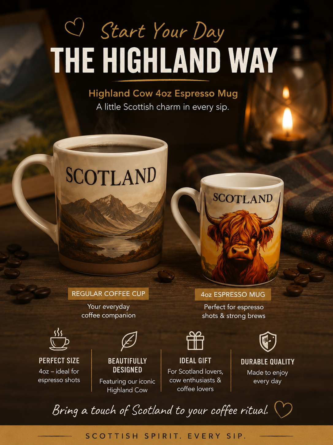 Highland Cow 4oz Espresso Mug