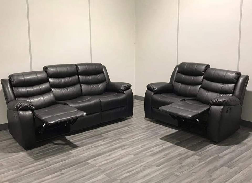Black Roma 3 + 2 Recliners Manual Recliner