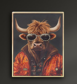 Urban Art Highland Cow Glasses Wall Art 30*40cm LP76185