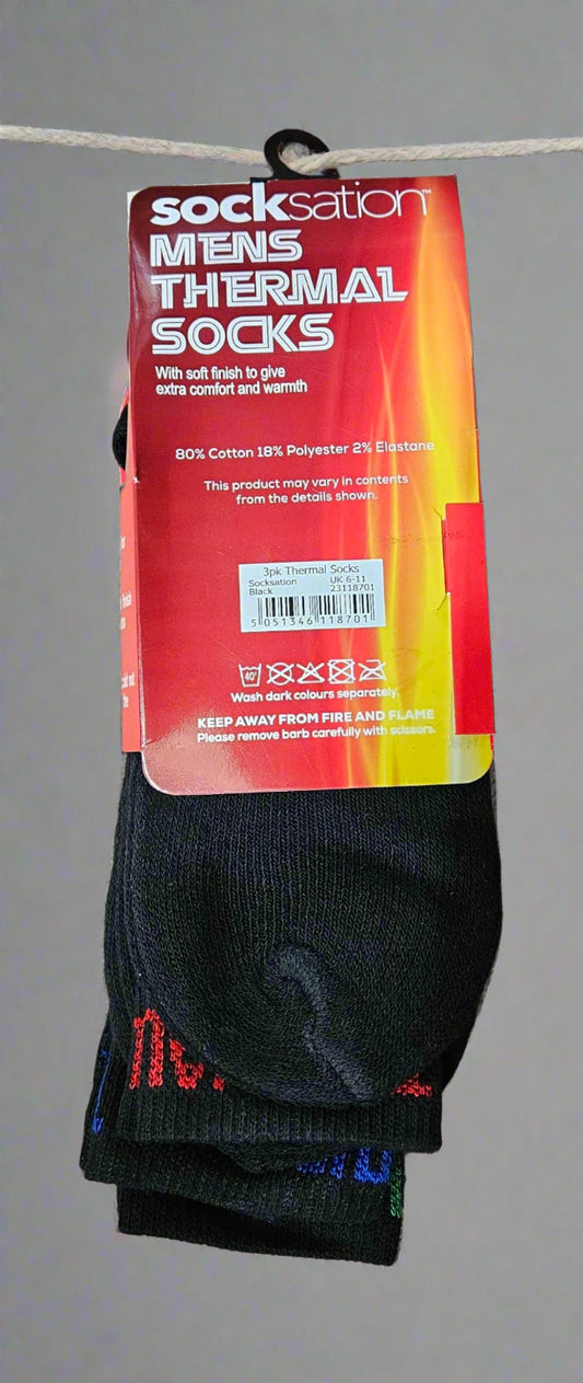 3PK THERMAL Socks Size 6-11