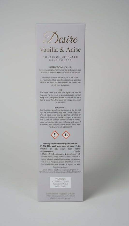 Boutique Diffuser - Vanilla & Anise - 500ml