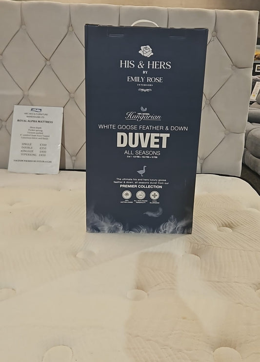 Hungarian White Goose Feather & Down Duvet – 3 in 1 All Seasons Duvet