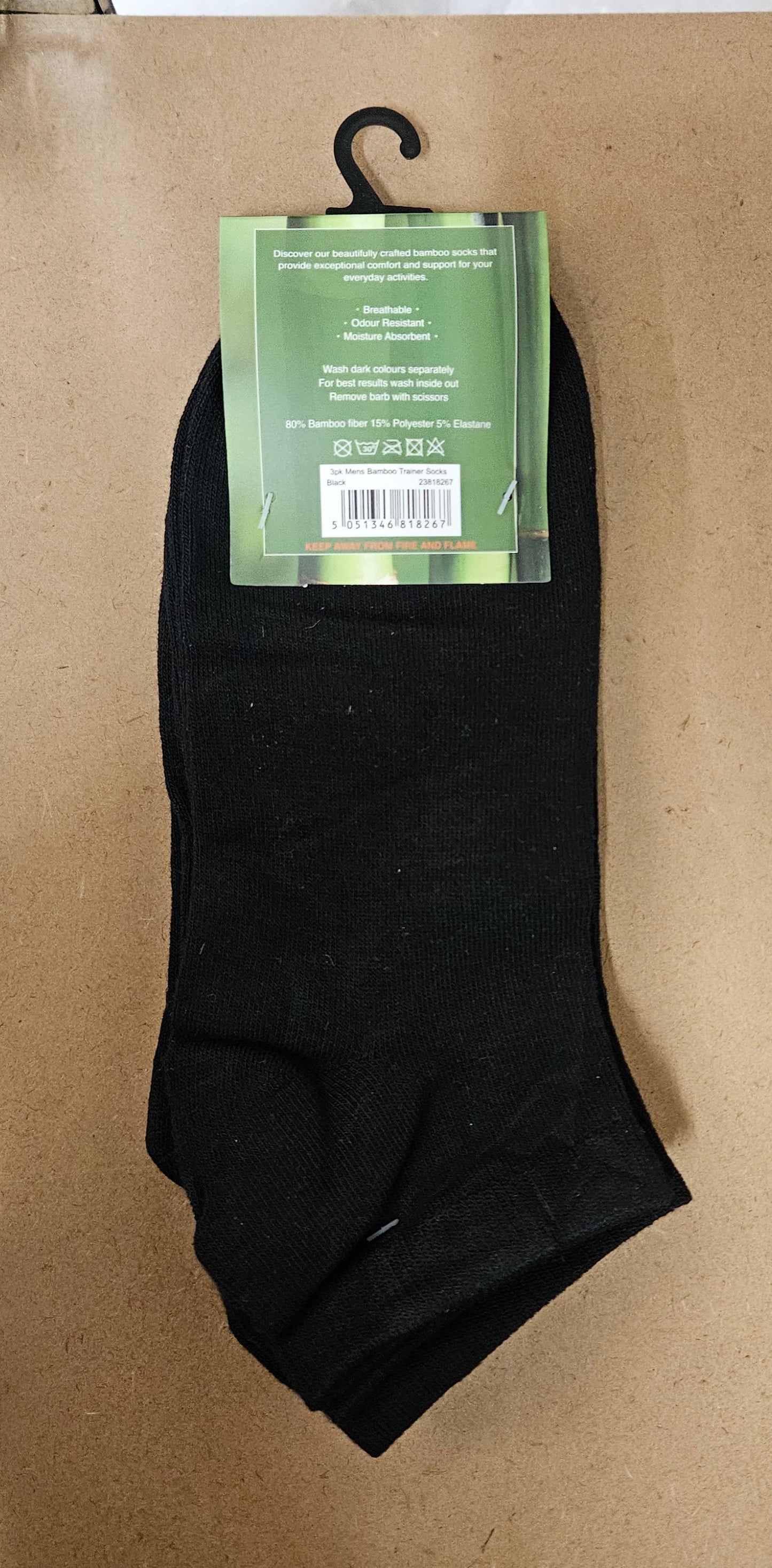 3PK Bamboo Trainer Socks Size 6-11