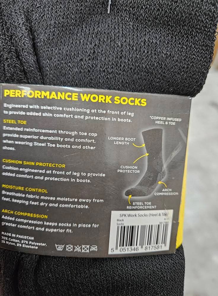 5 Pack Work Socks