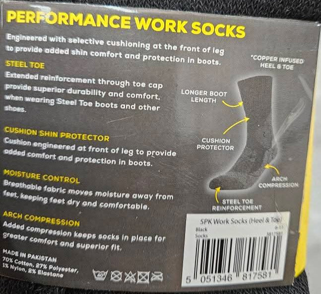 5 Pack Work Socks
