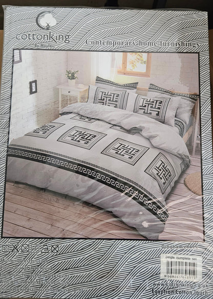 Greek Key Pattern Complete Bedding Set
