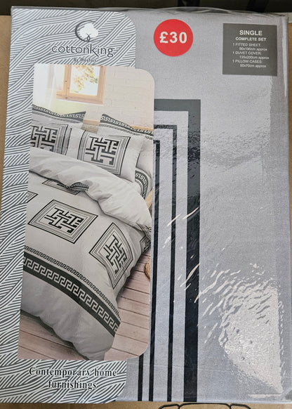 Greek Key Pattern Complete Bedding Set