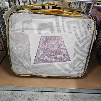 Greek Key Cloudy Embossed 2Ply Blanket