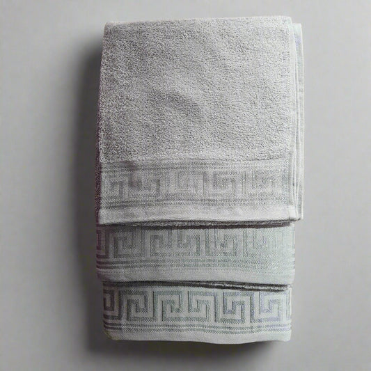 Egyptian Cotton Towels - Greek Meander Pattern