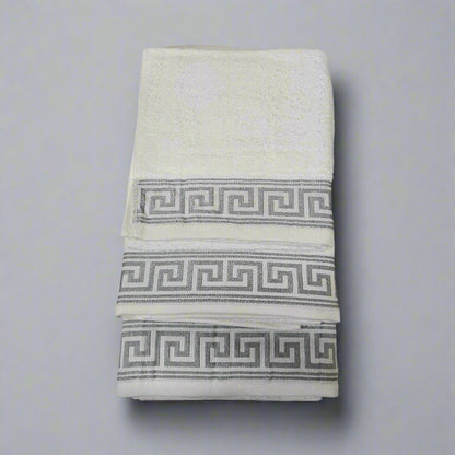 Egyptian Cotton Towels - Greek Meander Pattern