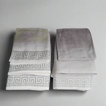 Egyptian Cotton Towels - Greek Meander Pattern