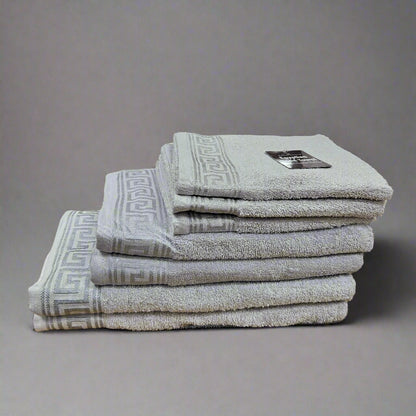 Egyptian Cotton Towels - Greek Meander Pattern
