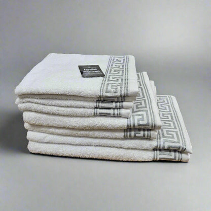 Egyptian Cotton Towels - Greek Meander Pattern