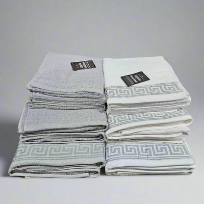 Egyptian Cotton Towels - Greek Meander Pattern