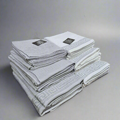 Egyptian Cotton Towels - Greek Meander Pattern
