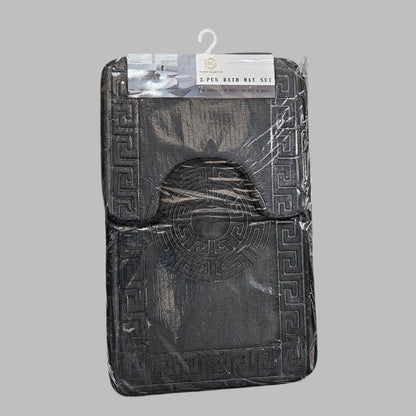 2PC Greek Key Bath Mat Set