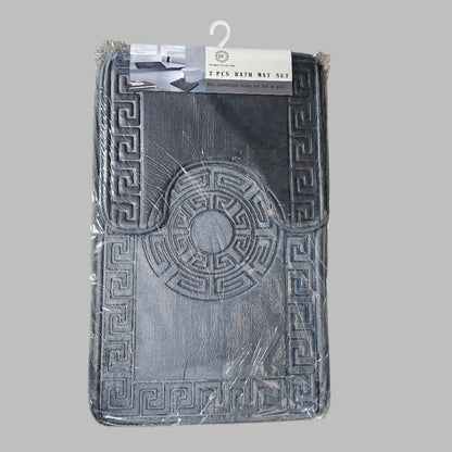 2PC Greek Key Bath Mat Set