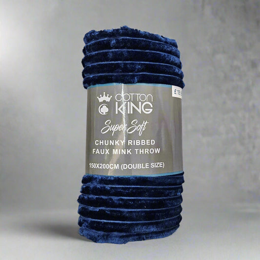Cotton King Super Soft Chunky Ribbed Faux Mink Throw