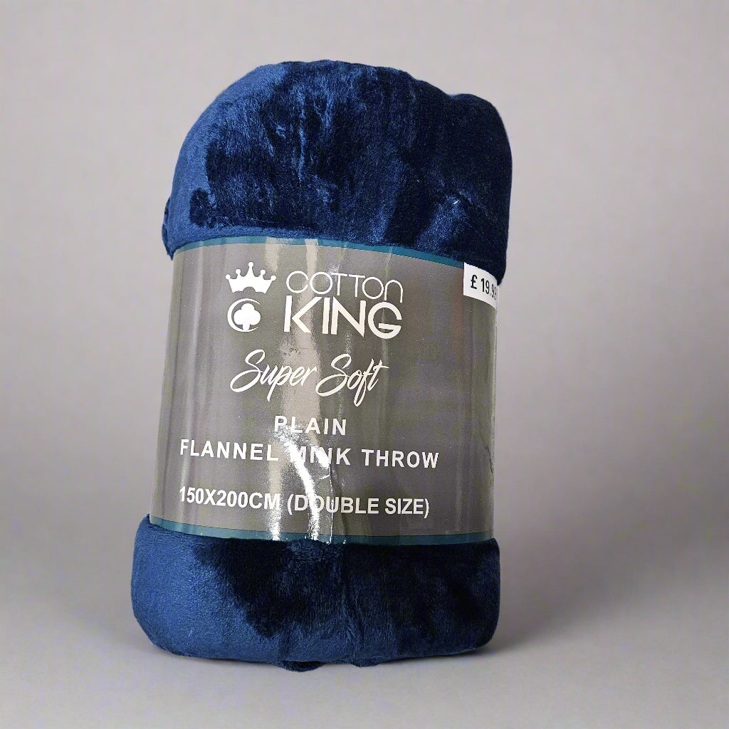 Cotton King Super Soft Plain Flannel Mink Throw 150 x 200cm