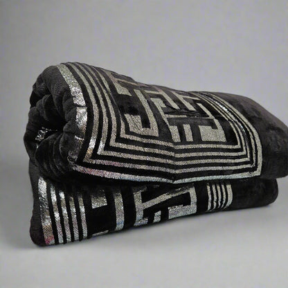Greek Key Metallic Throw