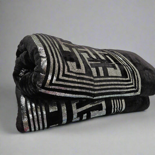 Greek Key Metallic Throw