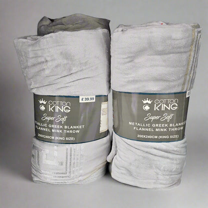 Greek Key Metallic Throw