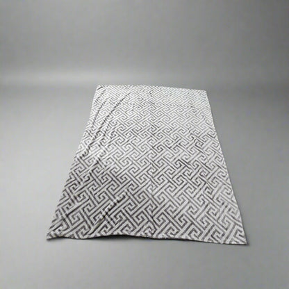 Greek Key Flannel Mink Throw