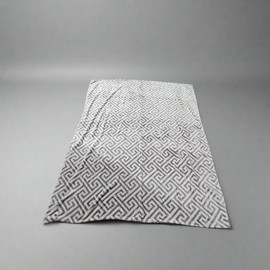 Greek Key Flannel Mink Throw