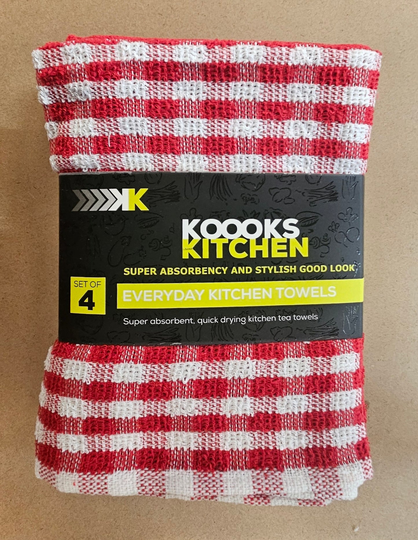 4PK Koooks Kitchen Tea Towels