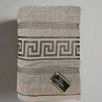 Egyptian Cotton Towels - Greek Meander Pattern