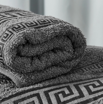 Egyptian Cotton Towels - Greek Meander Pattern