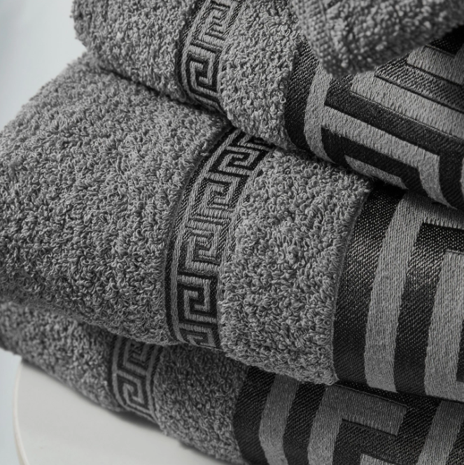 Egyptian Cotton Towels - Greek Meander Pattern