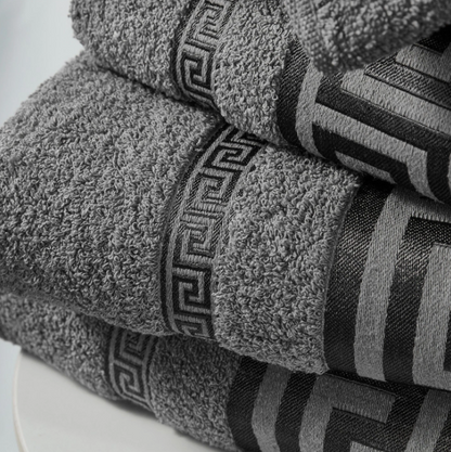 Egyptian Cotton Towels - Greek Meander Pattern