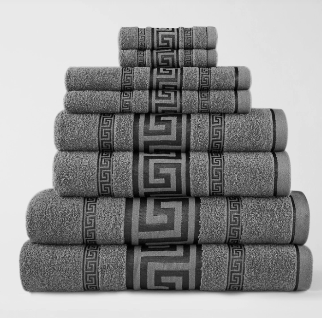 Egyptian Cotton Towels - Greek Meander Pattern