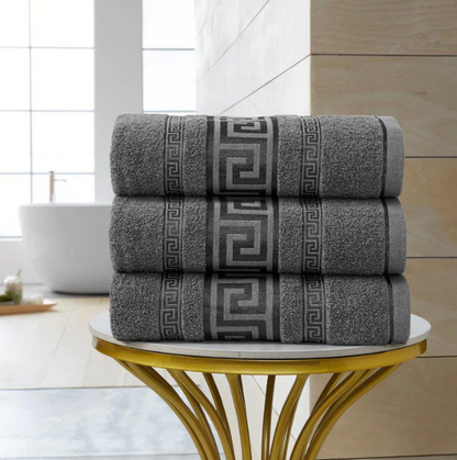 Egyptian Cotton Towels - Greek Meander Pattern